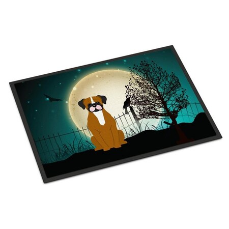 Micasa Halloween Scary Flashy Fawn Boxer Indoor or Outdoor Mat24 x 0.25 x 36 in. MI717284